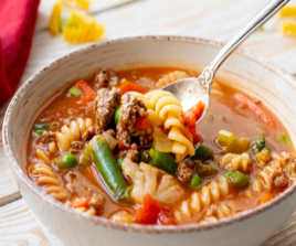 Vegetable Beef soup with Noodles